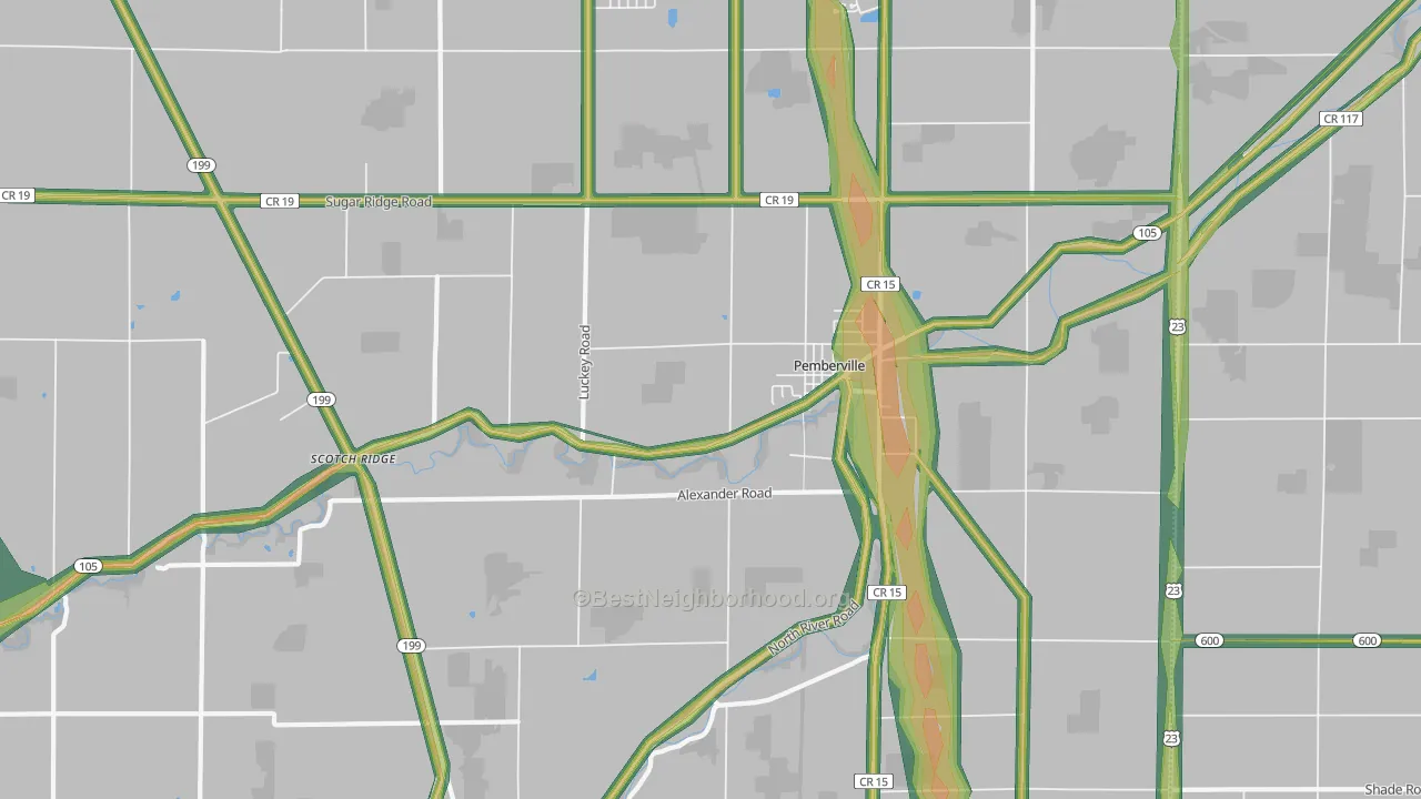 43450, OH Map of Noise Levels in 43450
