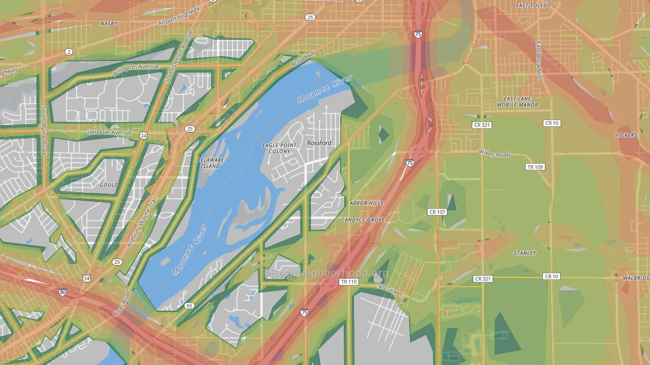 43460, OH Map of Noise Levels in 43460