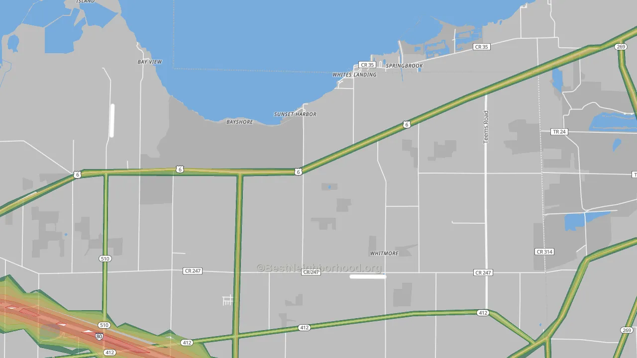 43464, OH Map of Noise Levels in 43464