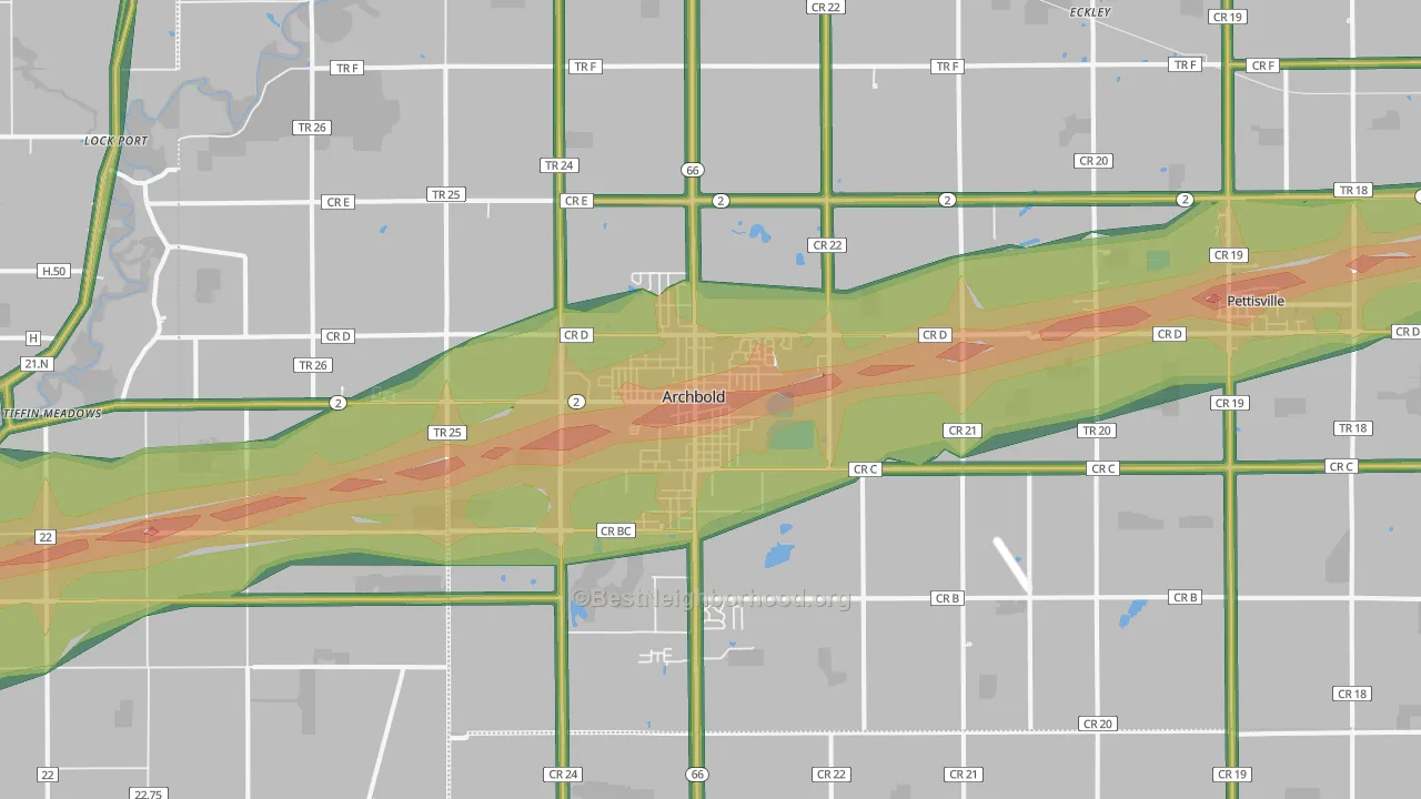 43502, OH Map of Noise Levels in 43502