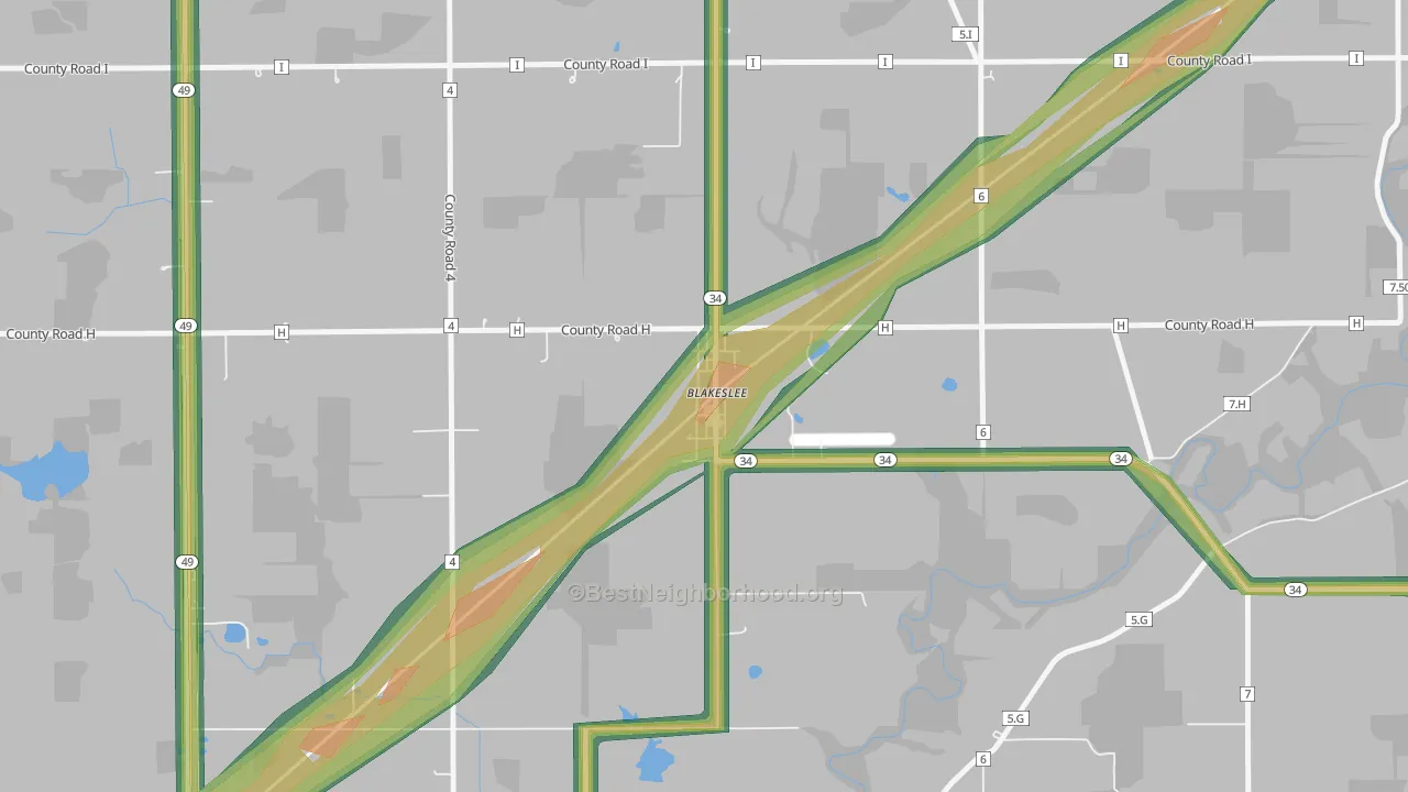 43505, OH Map of Noise Levels in 43505