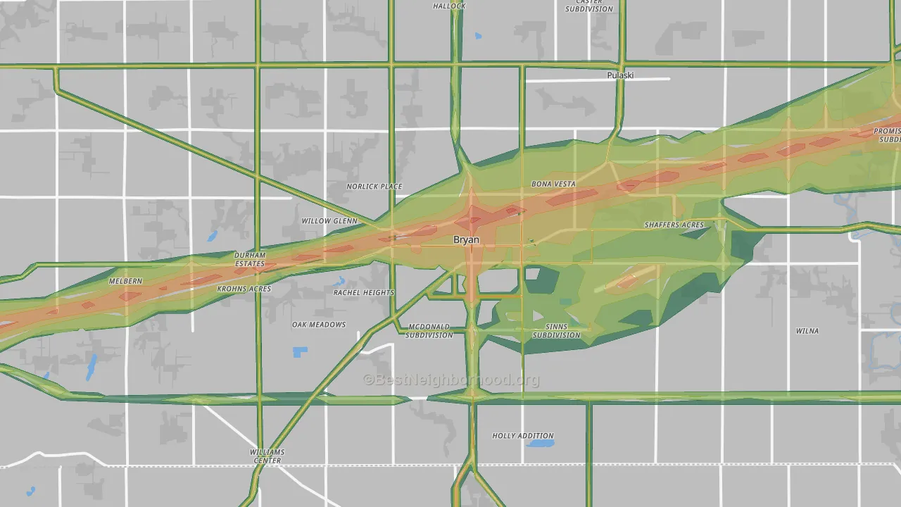 43506, OH Map of Noise Levels in 43506