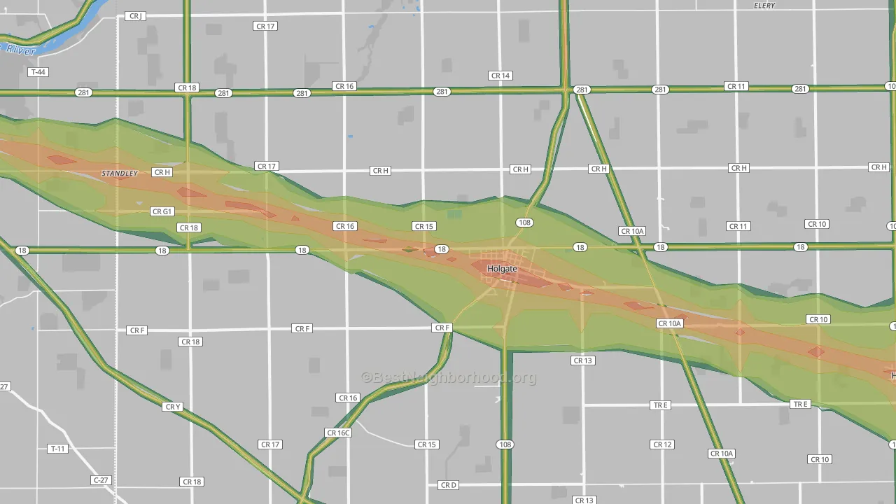 43527, OH Map of Noise Levels in 43527