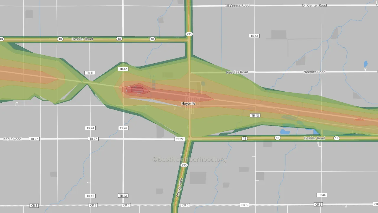 43529, OH Map of Noise Levels in 43529