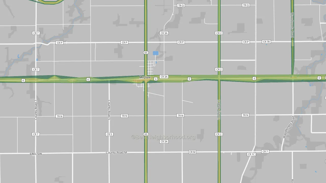 43534, OH Map of Noise Levels in 43534