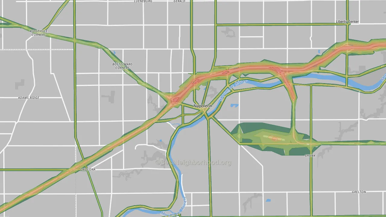 43545, OH Map of Noise Levels in 43545