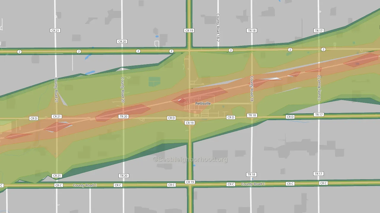 43553, OH Map of Noise Levels in 43553