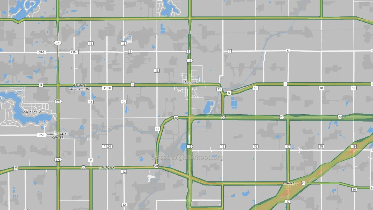 43554, OH Map of Noise Levels in 43554