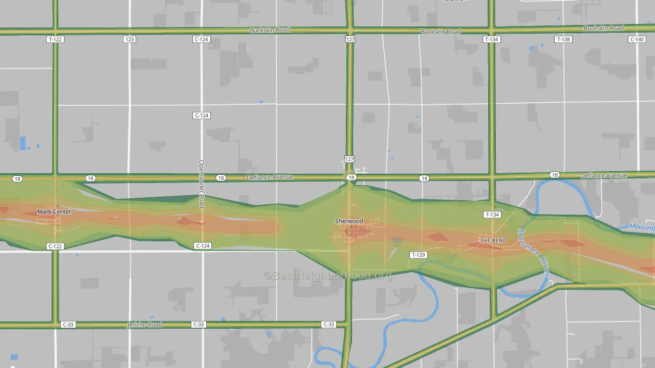 43556, OH Map of Noise Levels in 43556
