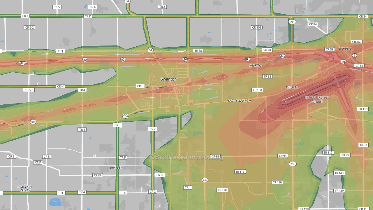 43558, OH Map of Noise Levels in 43558