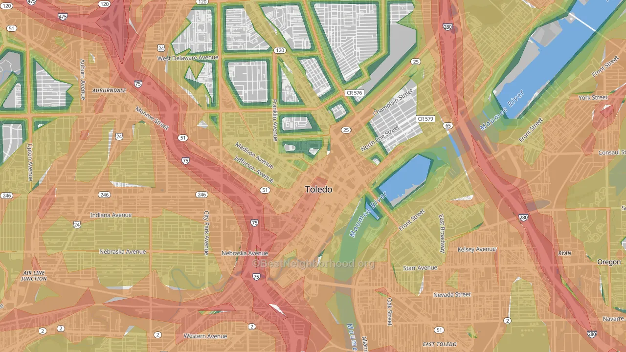 43604, OH Map of Noise Levels in 43604