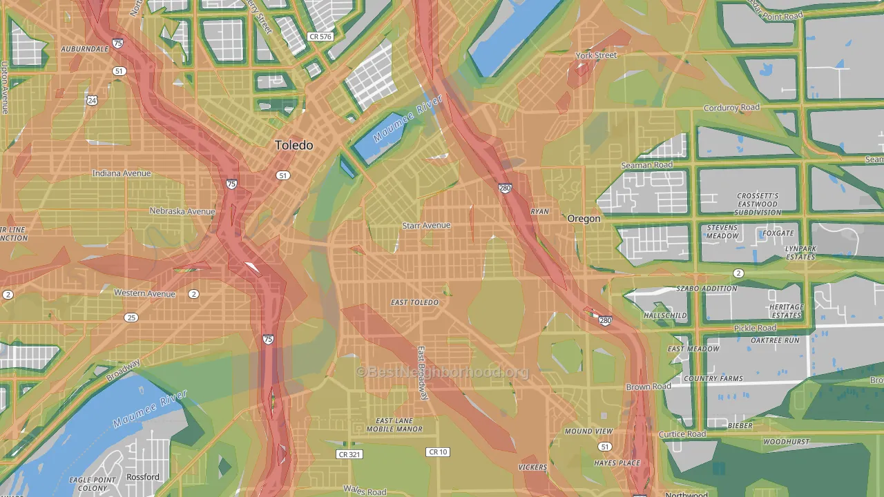 43605, OH Map of Noise Levels in 43605