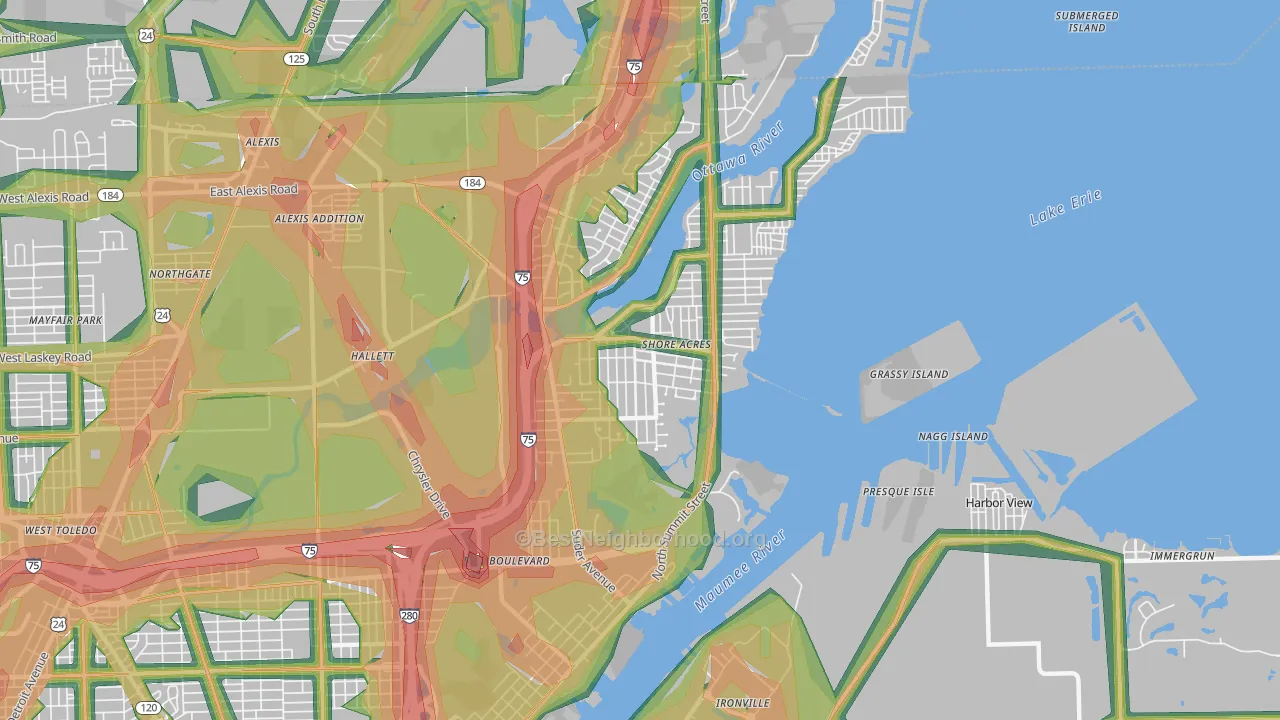 43611, OH Map of Noise Levels in 43611