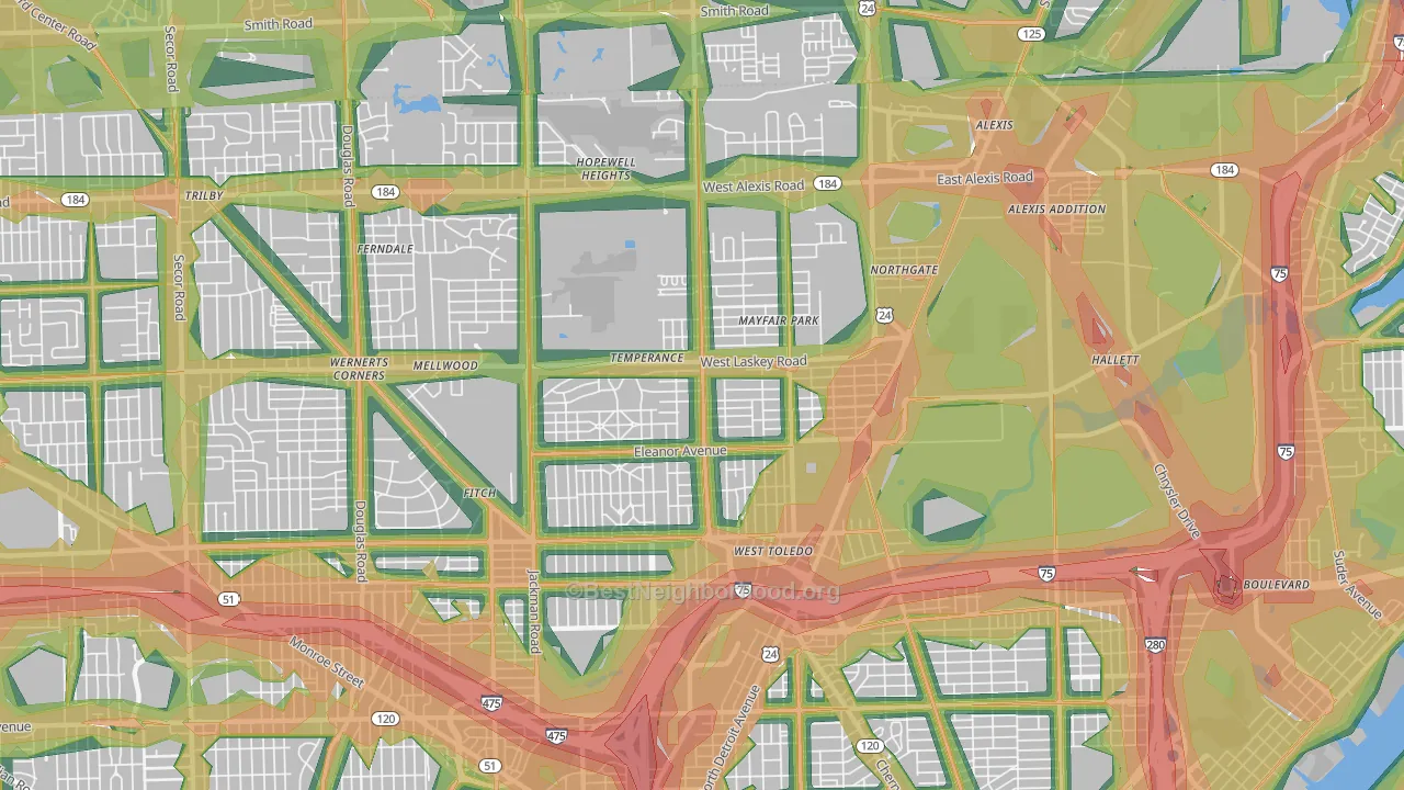 43612, OH Map of Noise Levels in 43612