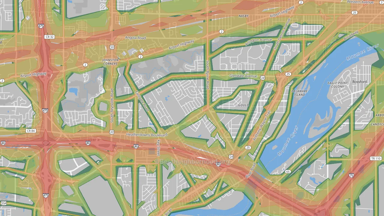 43614, OH Map of Noise Levels in 43614