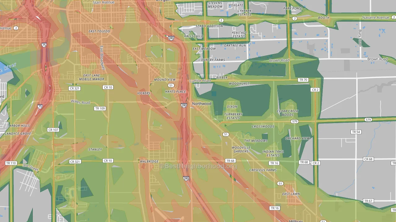 43619, OH Map of Noise Levels in 43619