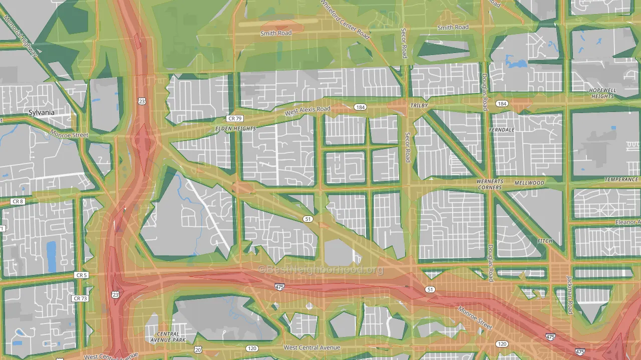 43623, OH Map of Noise Levels in 43623