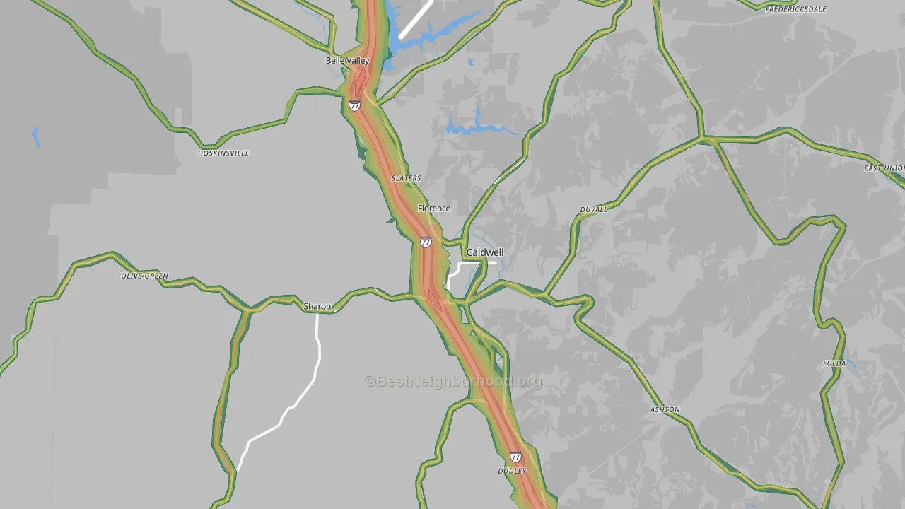 43724, OH Map of Noise Levels in 43724