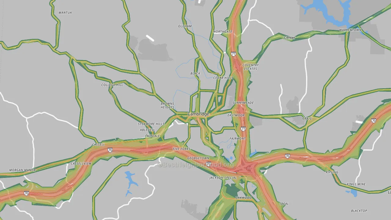 43725, OH Map of Noise Levels in 43725