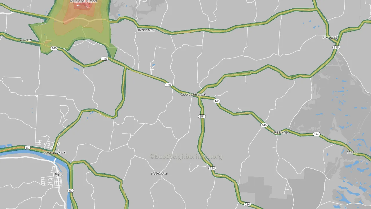 43727, OH Map of Noise Levels in 43727