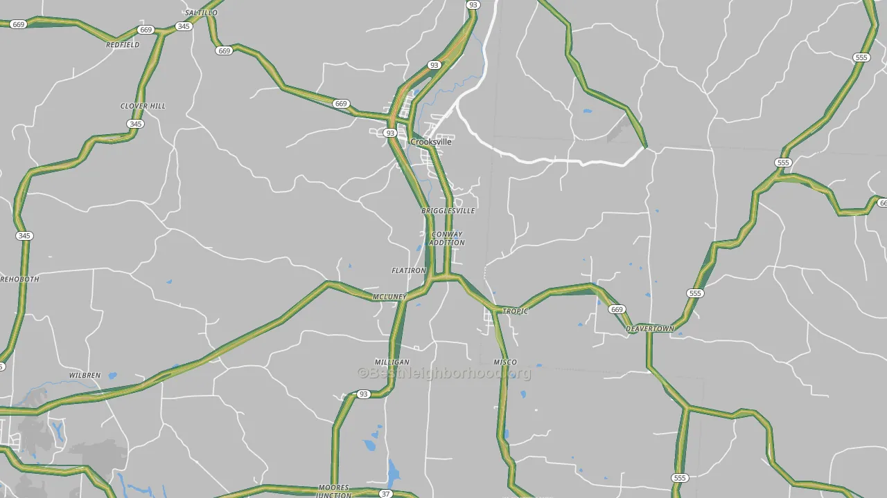43731, OH Map of Noise Levels in 43731