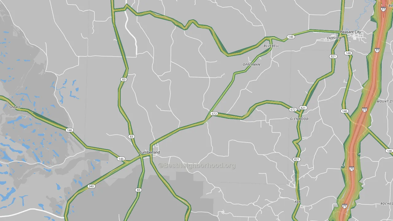 43732, OH Map of Noise Levels in 43732