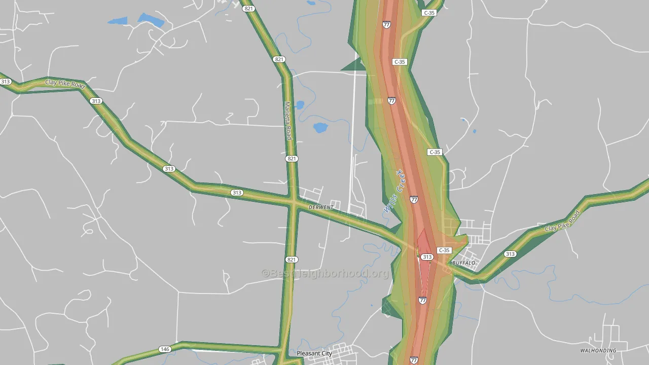 43733, OH Map of Noise Levels in 43733