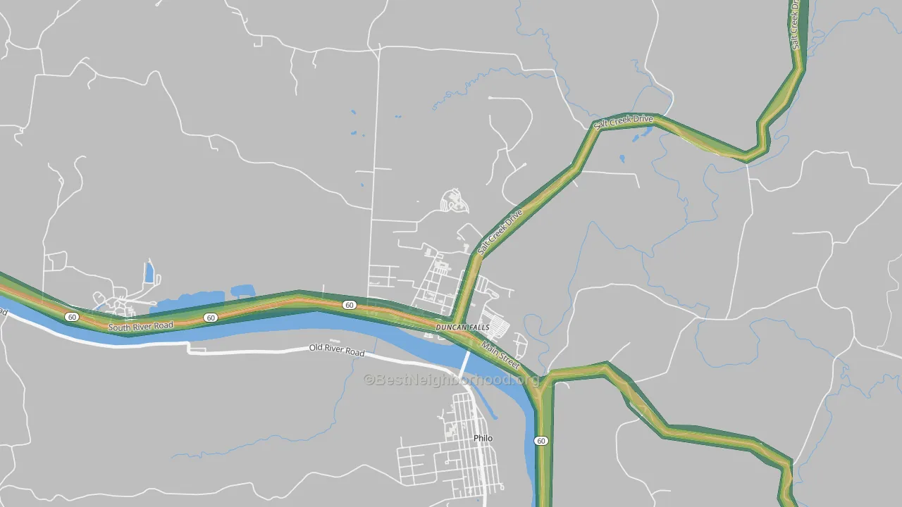 43734, OH Map of Noise Levels in 43734
