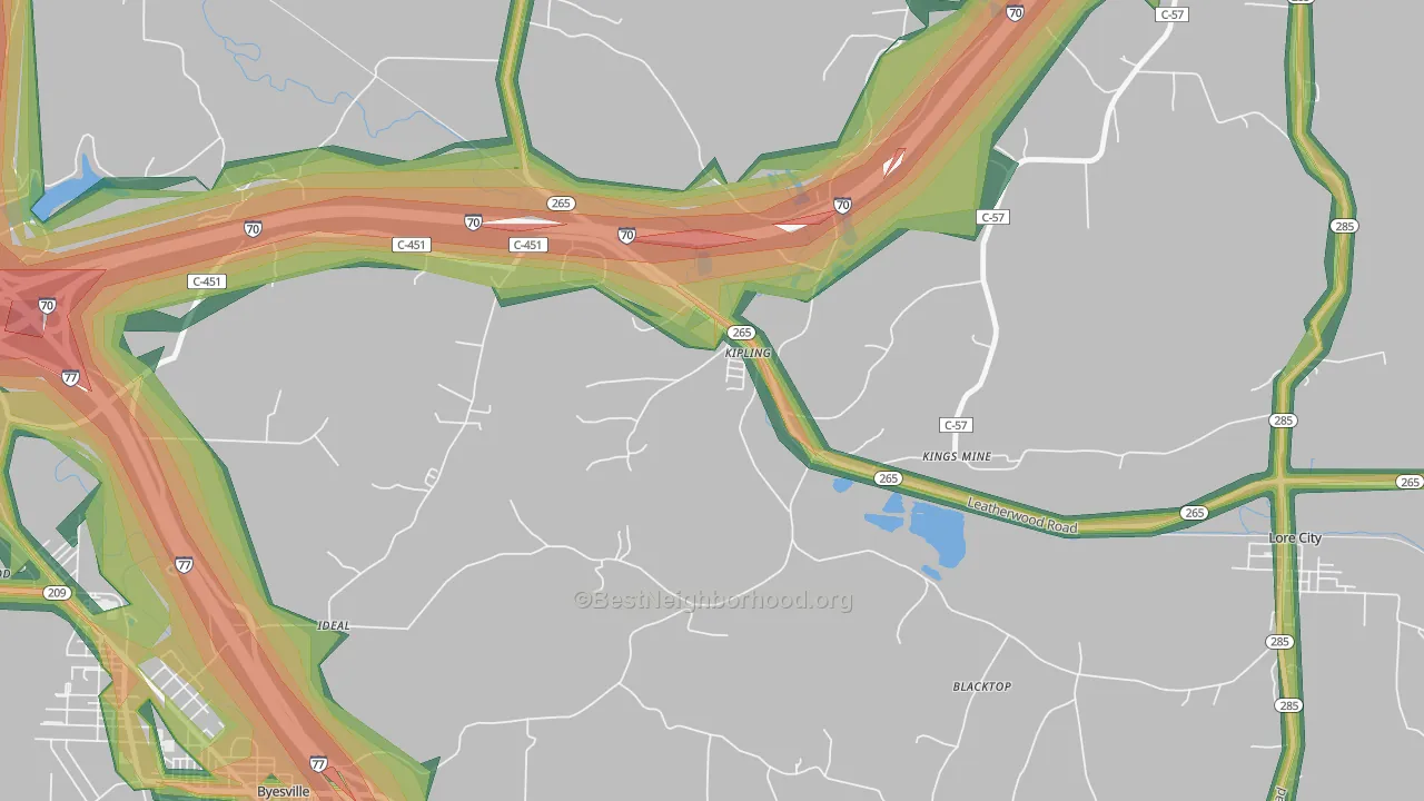 43750, OH Map of Noise Levels in 43750