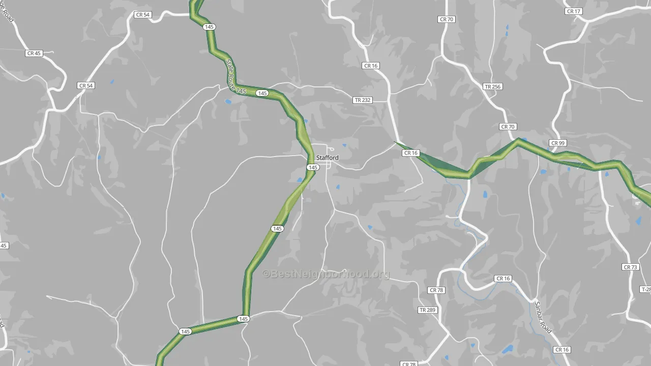 43786, OH Map of Noise Levels in 43786