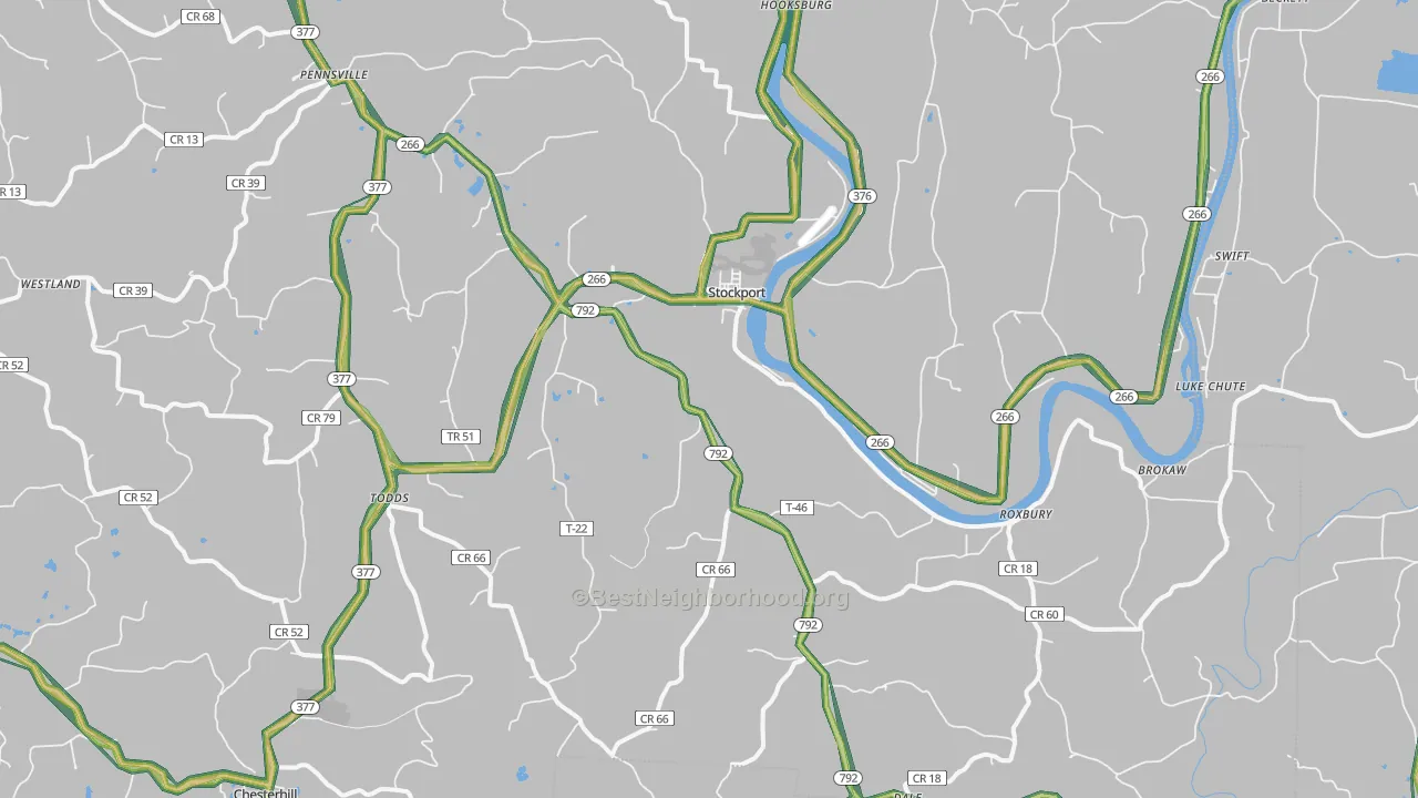 43787, OH Map of Noise Levels in 43787