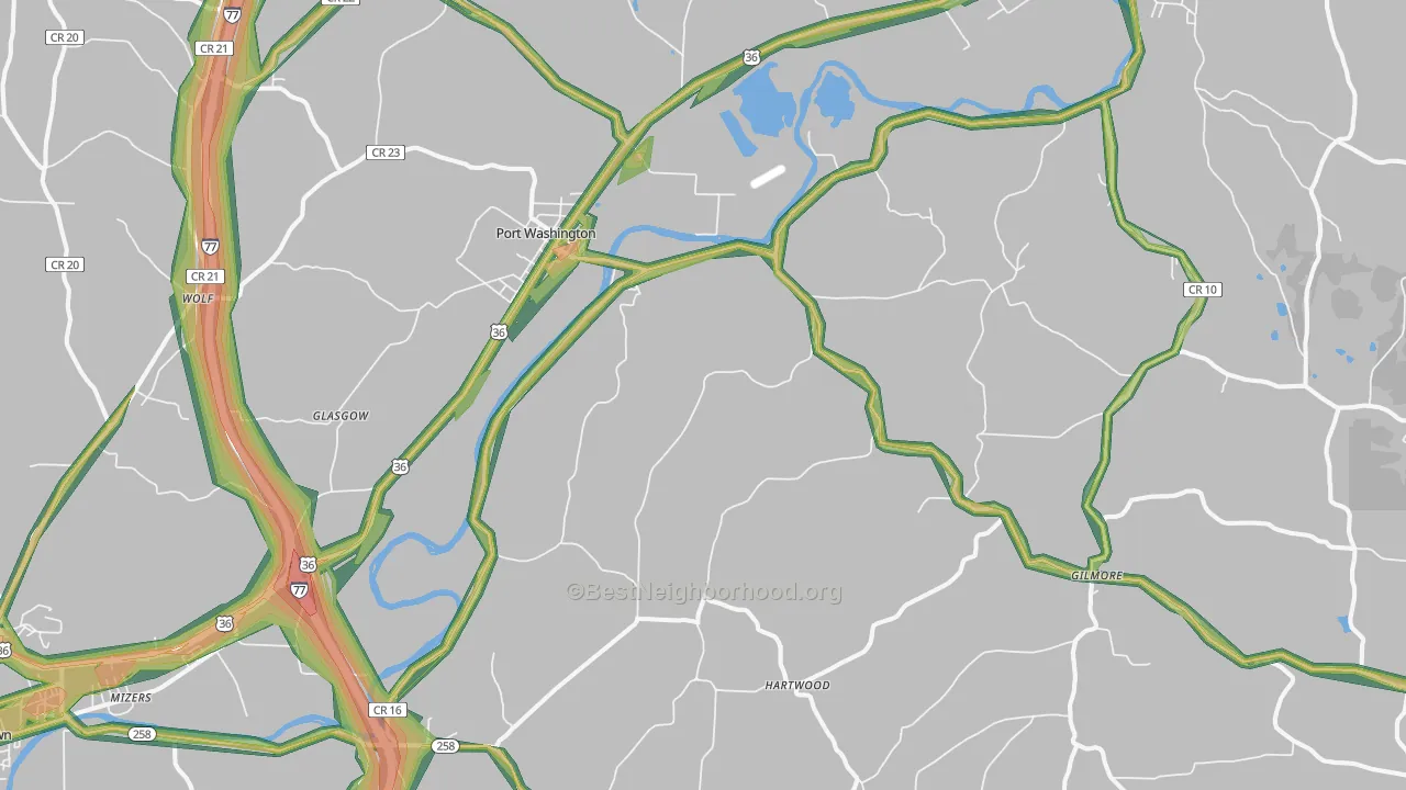 43837, OH Map of Noise Levels in 43837