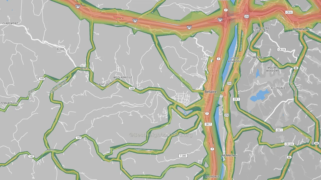 43906, OH Map of Noise Levels in 43906
