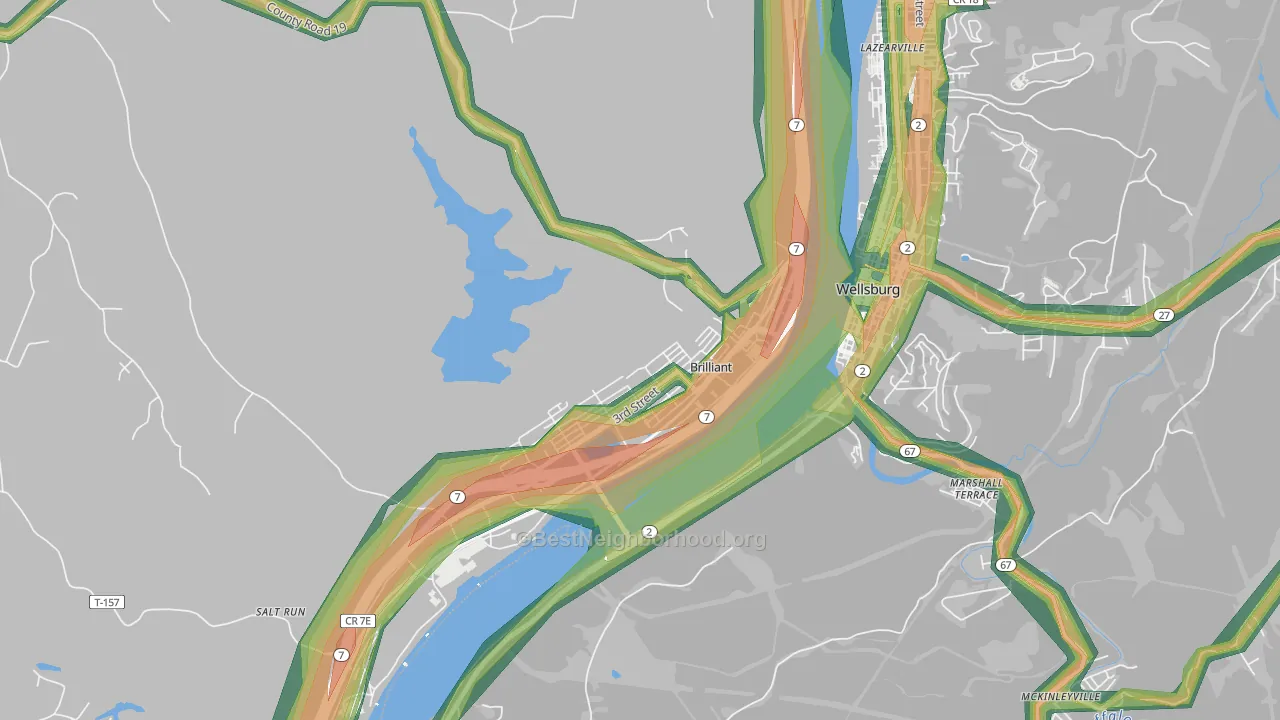 43913, OH Map of Noise Levels in 43913