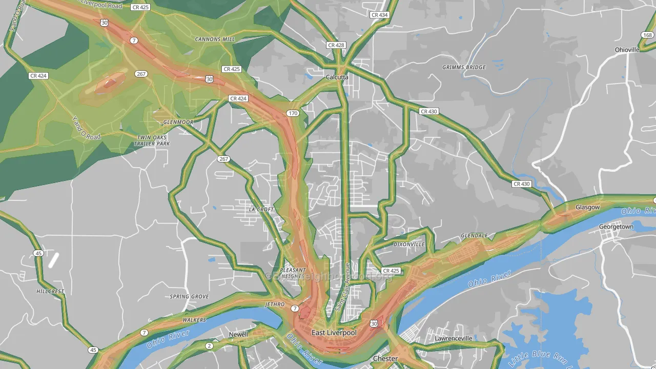 43920, OH Map of Noise Levels in 43920