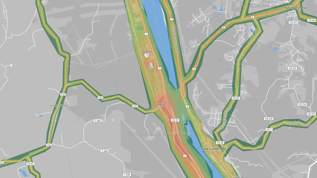 43926, OH Map of Noise Levels in 43926