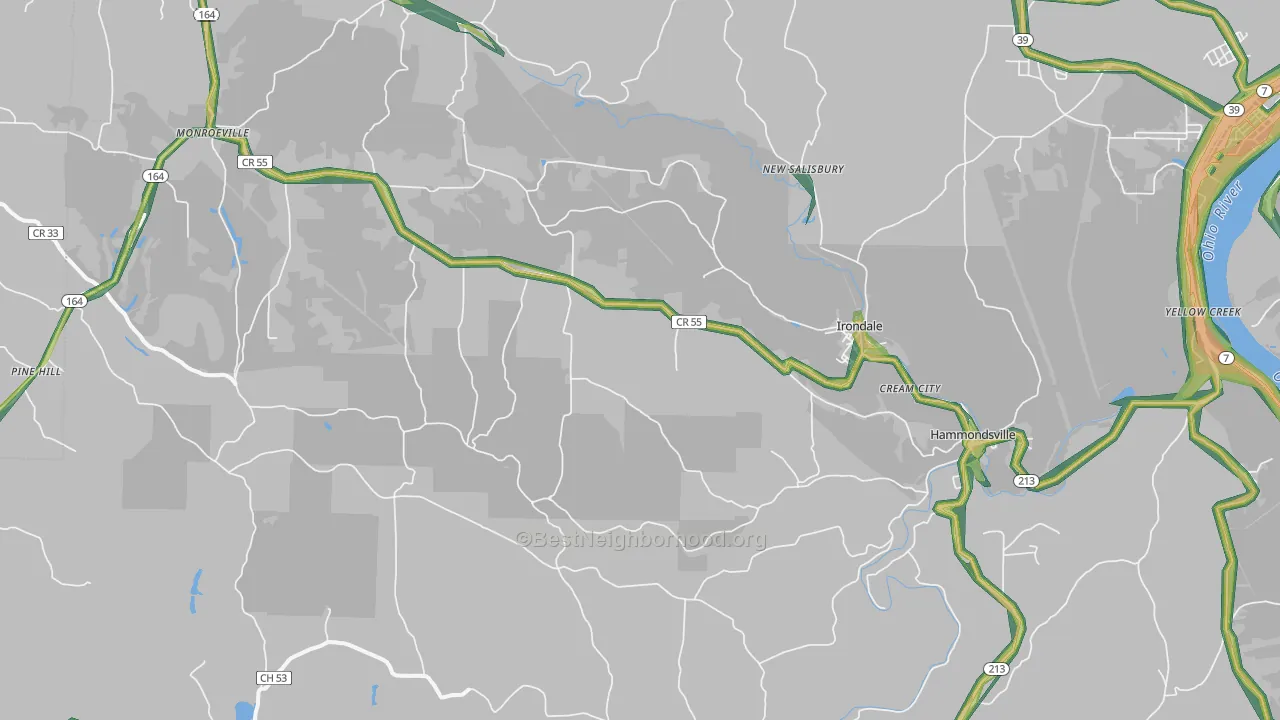 43930, OH Map of Noise Levels in 43930