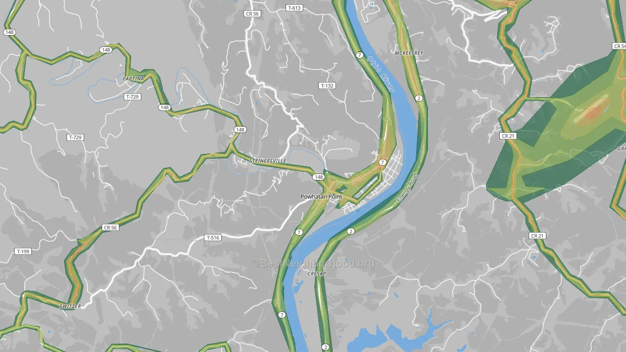 43942, OH Map of Noise Levels in 43942
