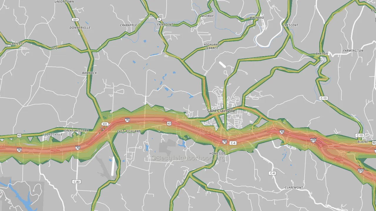 43950, OH Map of Noise Levels in 43950
