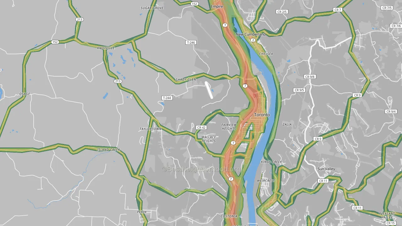 43964, OH Map of Noise Levels in 43964