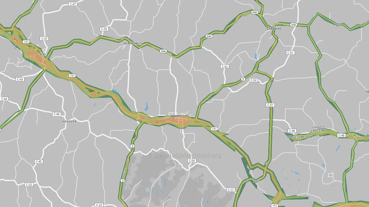 43986, OH Map of Noise Levels in 43986