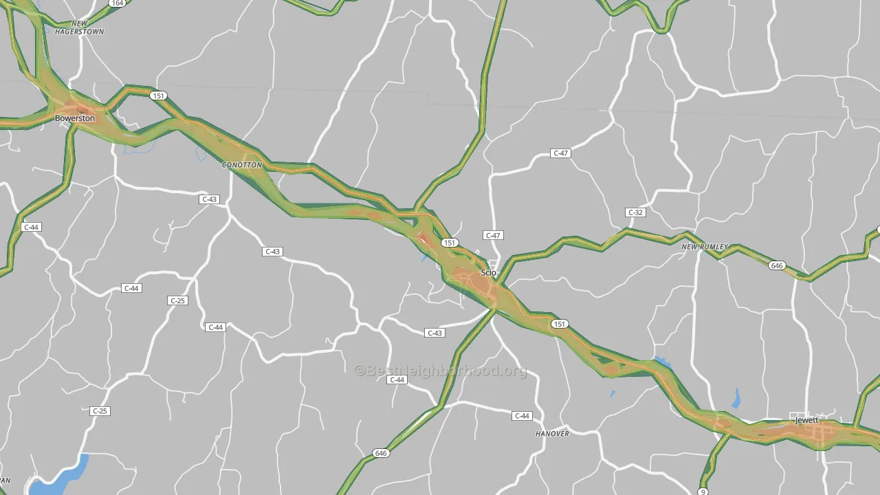 43988, OH Map of Noise Levels in 43988