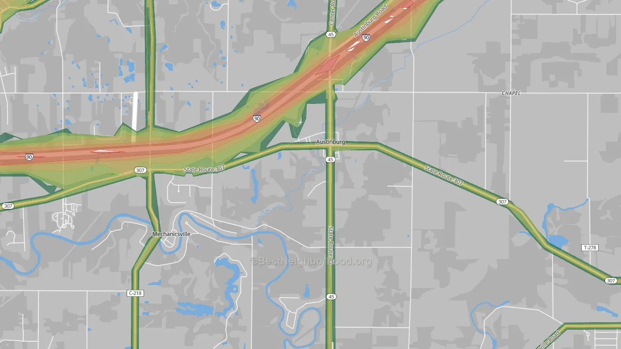 44010, OH Map of Noise Levels in 44010