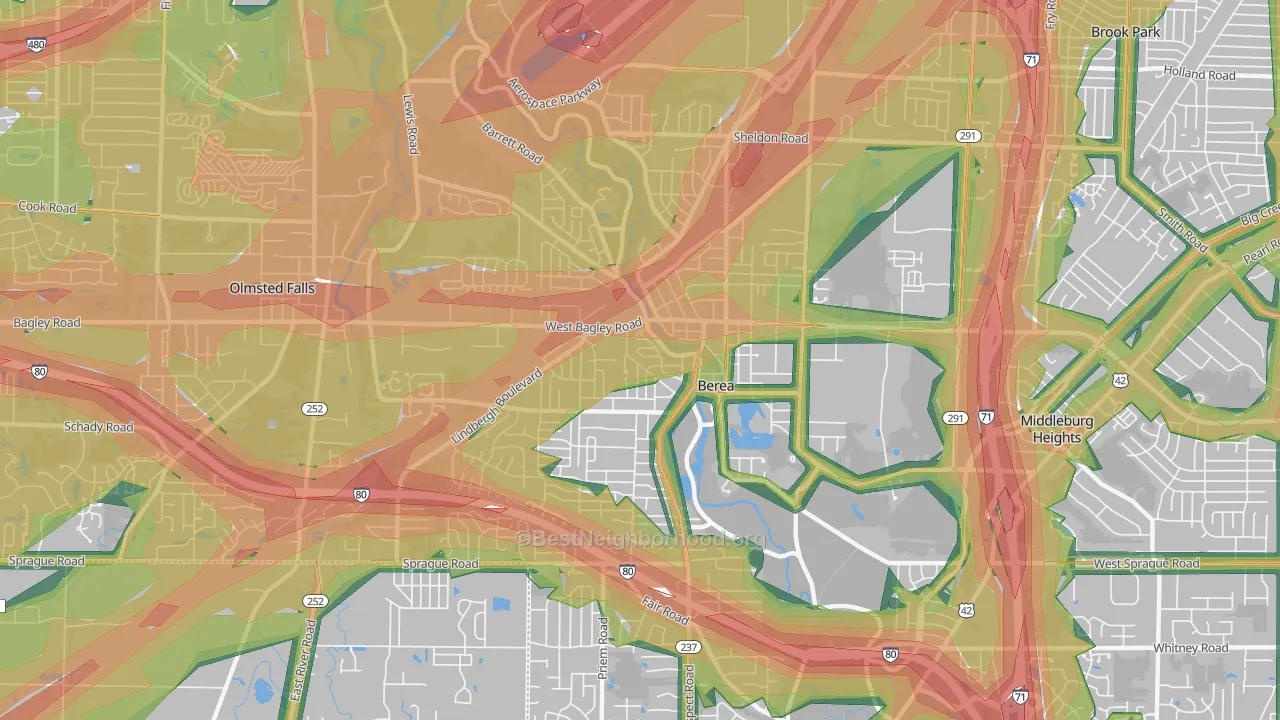 44017, OH Map of Noise Levels in 44017