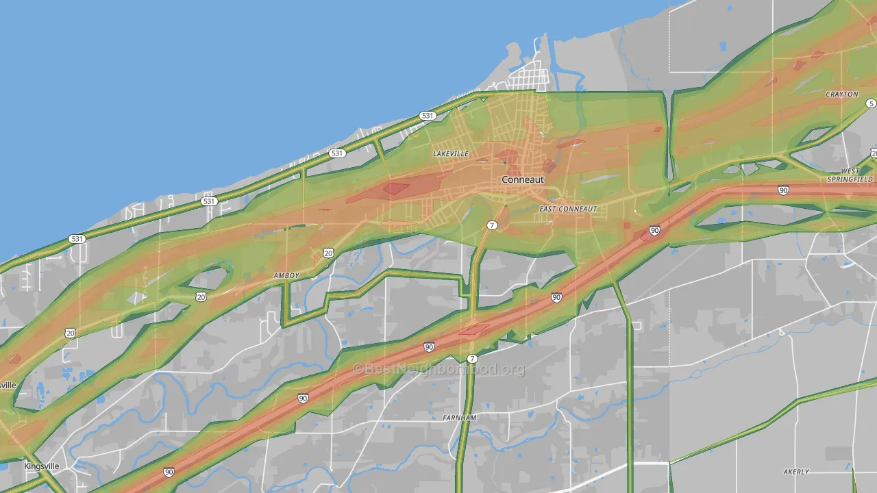 44030, OH Map of Noise Levels in 44030