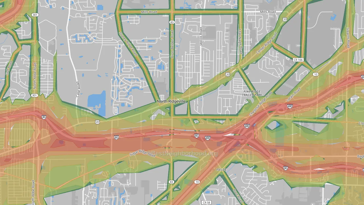44039, OH Map of Noise Levels in 44039