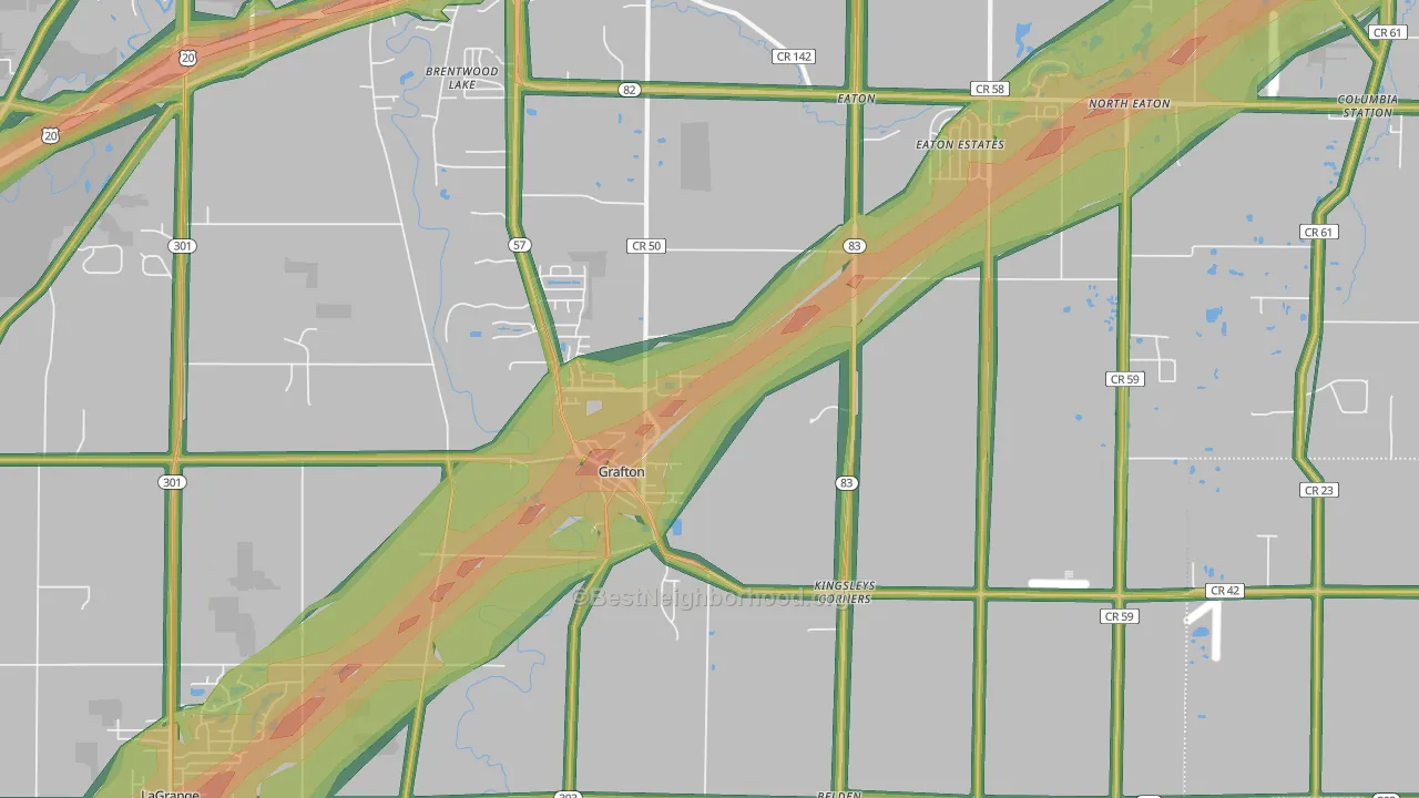 44044, OH Map of Noise Levels in 44044