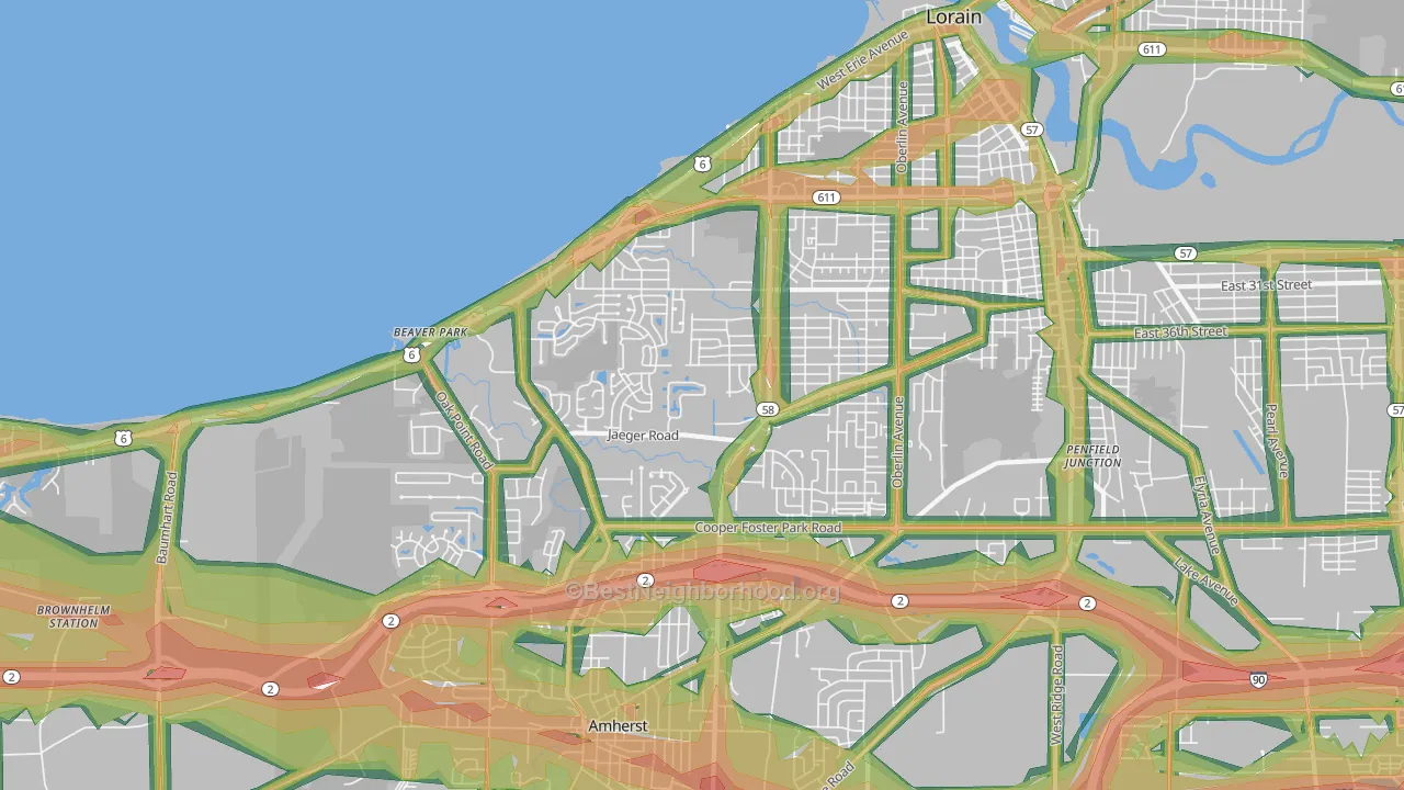 44053, OH Map of Noise Levels in 44053