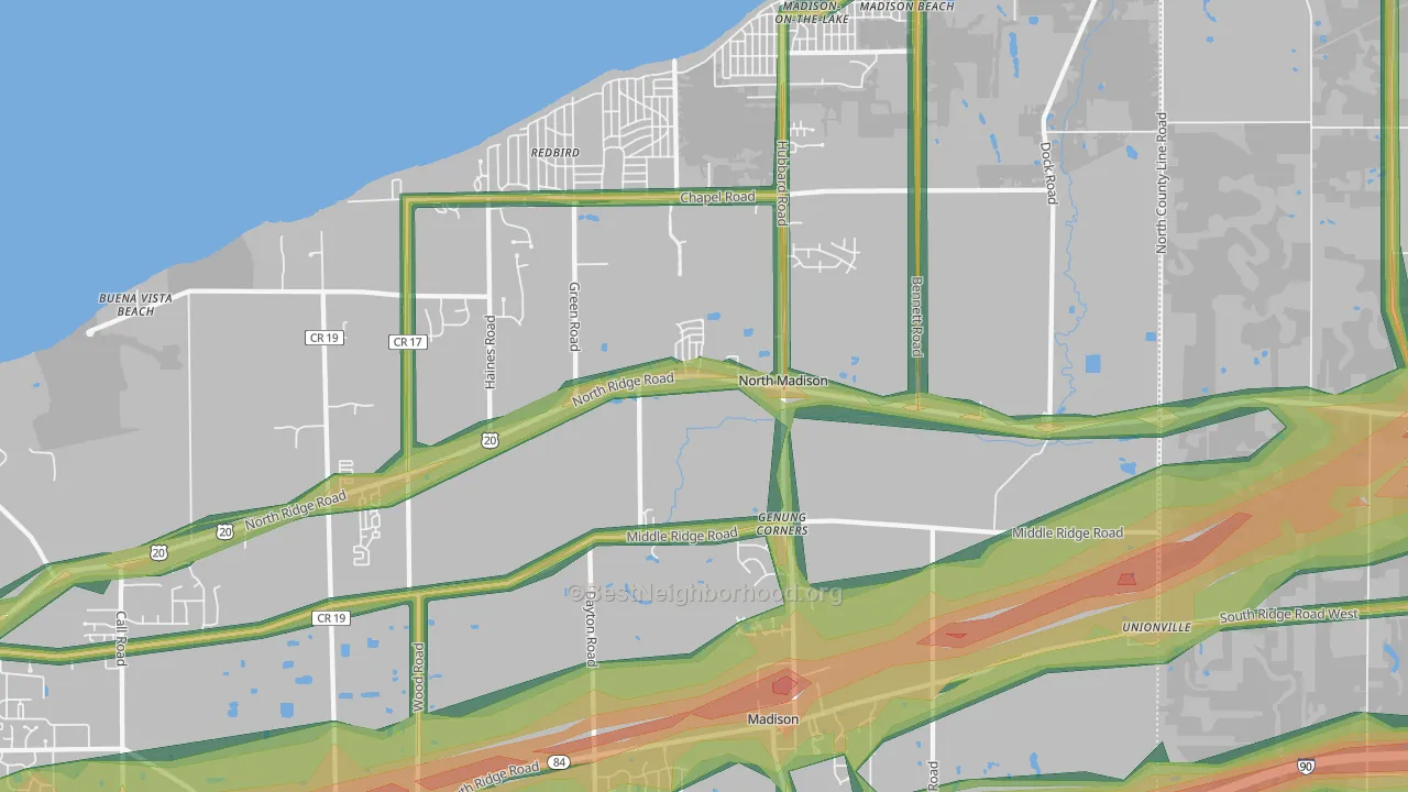 44057, OH Map of Noise Levels in 44057