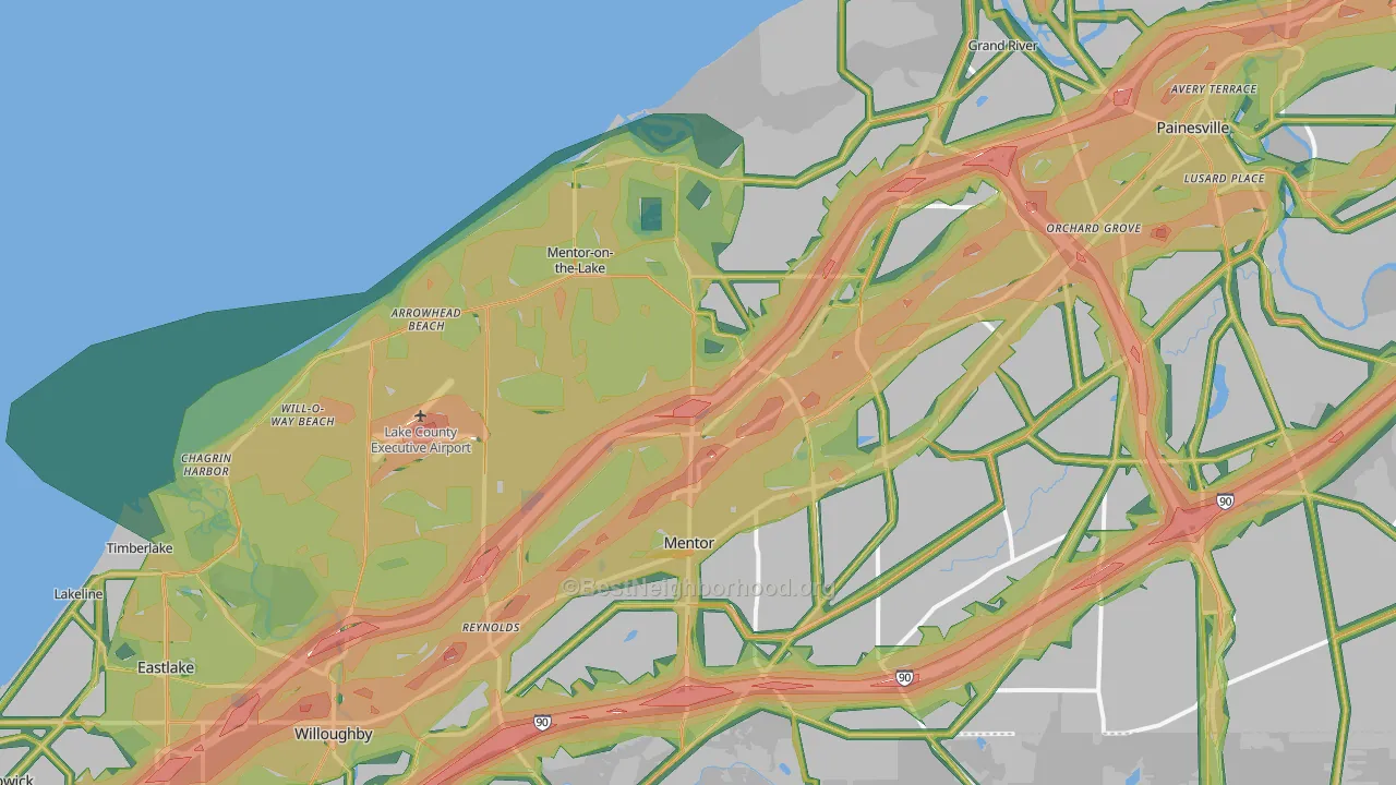 44060, OH Map of Noise Levels in 44060